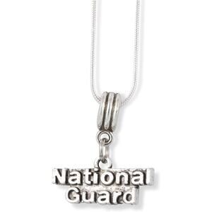National Guard Text Charm Snake Chain Necklace